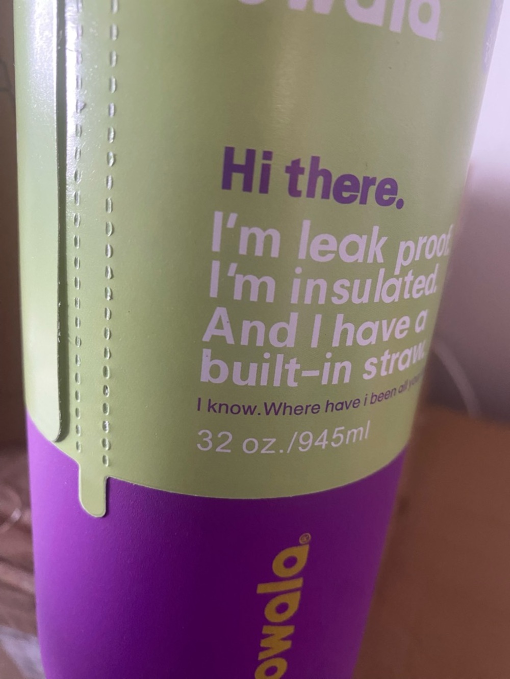 Owala FreeSip Insulated Water Bottle - Purple/Teal Accent - Picture 2 of 2